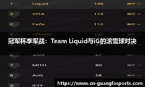 冠军杯季军战：Team Liquid与iG的滚雪球对决